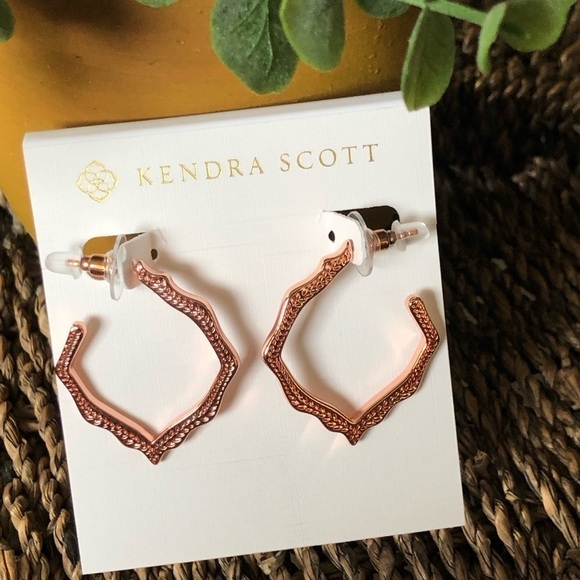 Kendra Scott Pierced Earring Miku Hoops Rose Color - Picture 1 of 6